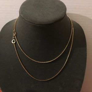 12 k GF vintage link necklace with fancy spring clasps  (2)